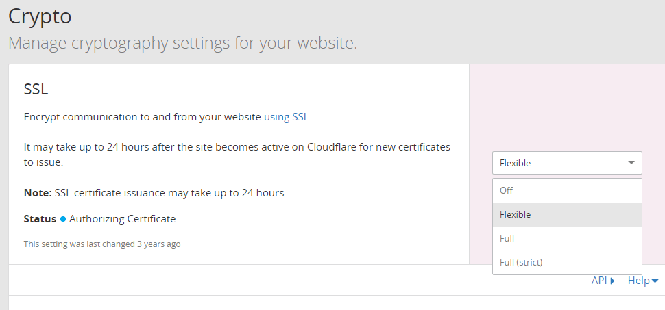 CloudFlare选择SSL模式