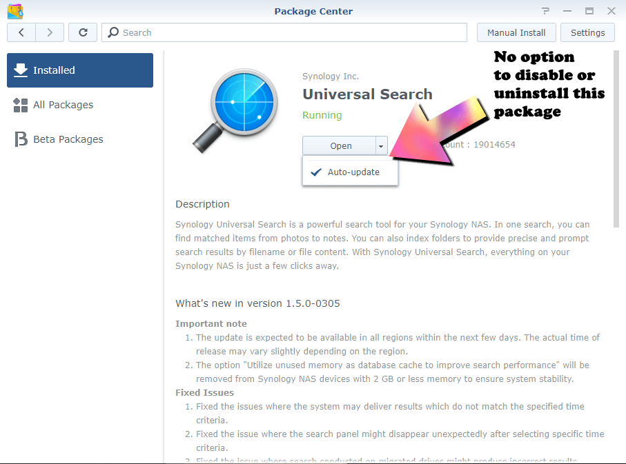 Universal search package